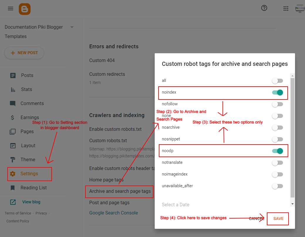 Enable Custom Robots.txt Blogger Enable Custom Robots.txt